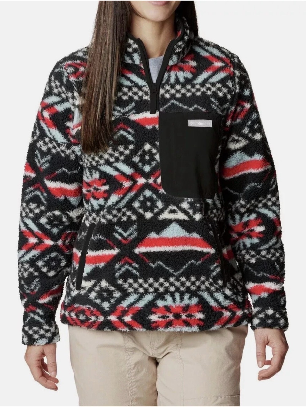 NWT Women's Columbia West Bend Sherpa Fleece 1/4 Zip Pullover, XXL, MSRP: $100